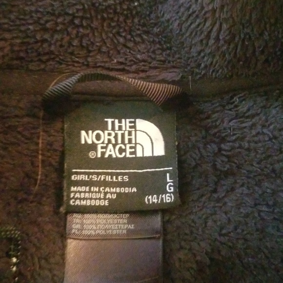 Girls Black Fleece North Face Jacket Size L - Picture 4 of 4